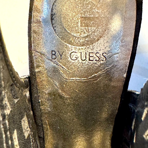 G by Guess Black Cutout Ankle Boots elastic Back Strap 4 inch Heels size 8M - Picture 6 of 10